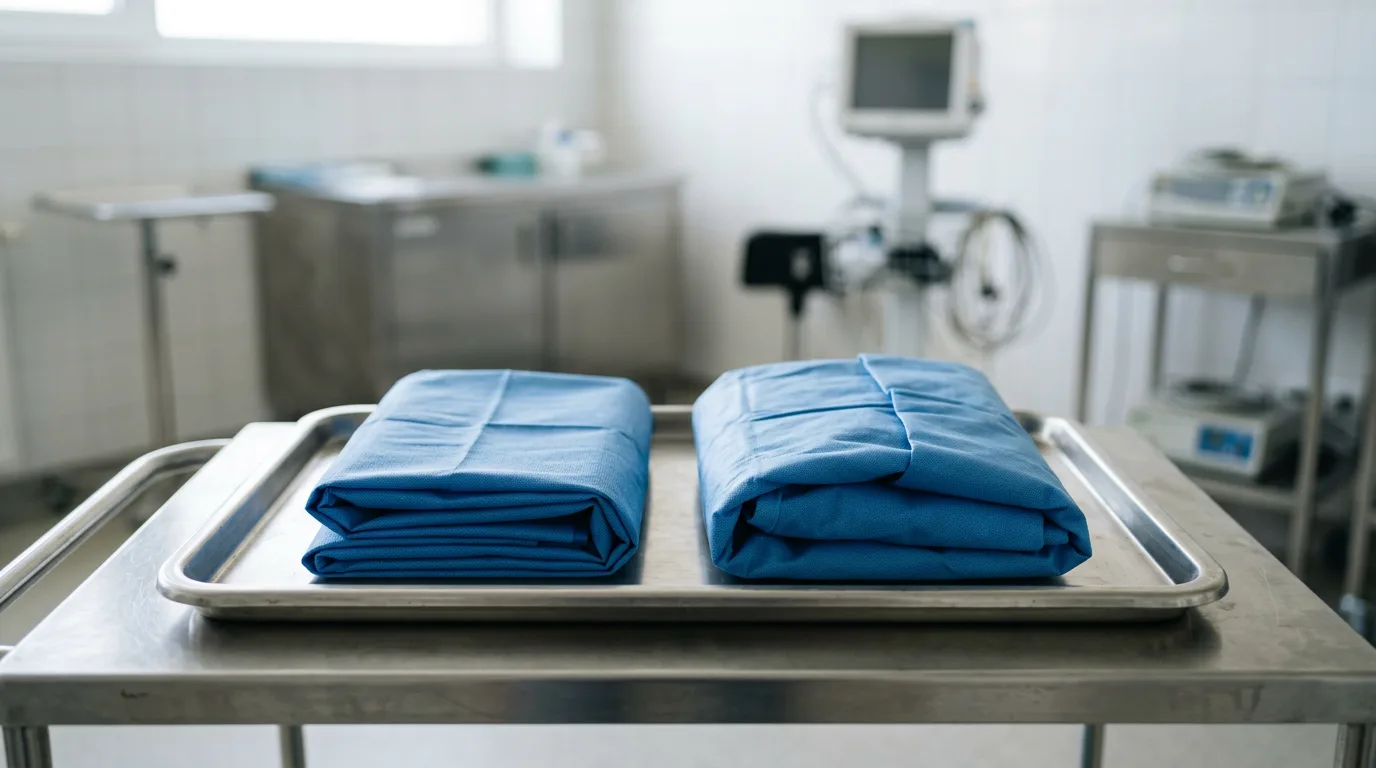 Folded PP spunbond surgical drape and gown — nonwoven medical application