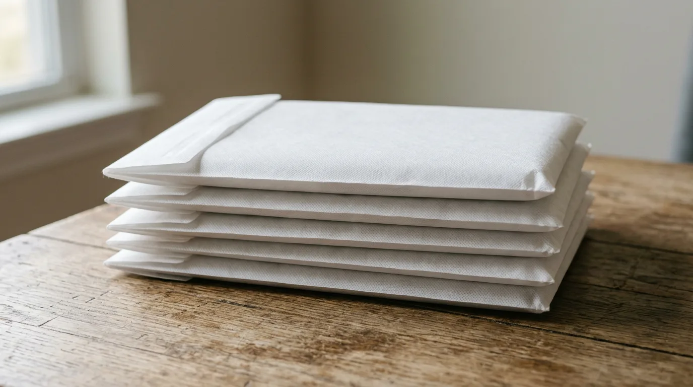 Stiff opaque white PP spunbond courier mailer envelopes — industrial packaging application