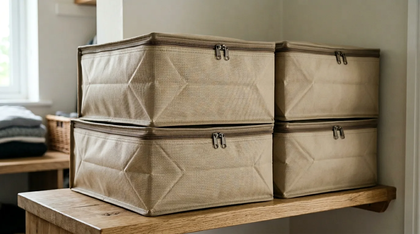 Structured fabric storage bags made from PP spunbond nonwoven — home storage application